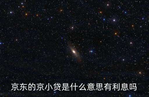 京東借錢(qián)的叫什么意思，京東的京小貸是什么意思有利息嗎