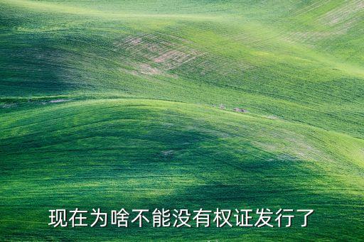 現(xiàn)在為啥不能沒有權(quán)證發(fā)行了