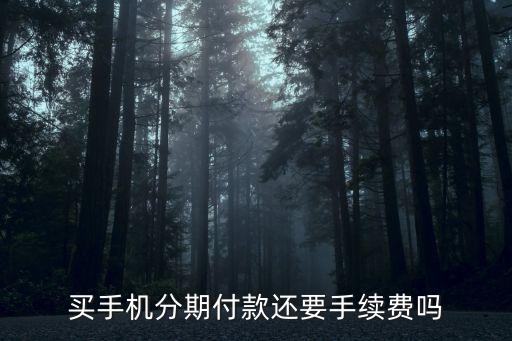 買手機分期付款還要手續(xù)費嗎