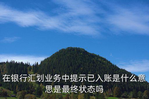 在銀行匯劃業(yè)務中提示已入賬是什么意思是最終狀態(tài)嗎