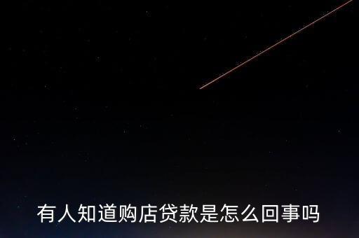 有人知道購(gòu)店貸款是怎么回事嗎