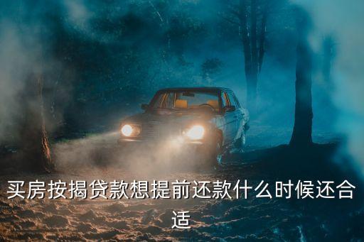 買房按揭貸款想提前還款什么時候還合適