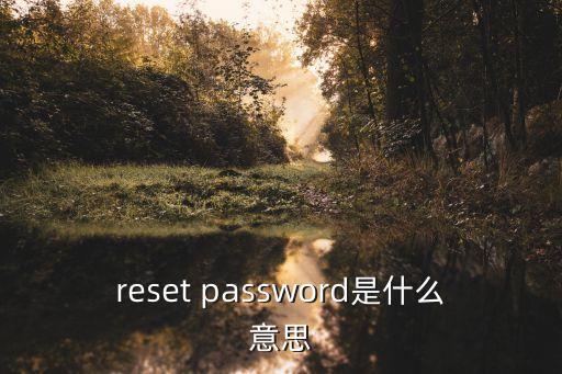 reset password是什么意思