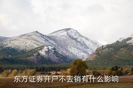 東方證券開戶不去銷有什么影響