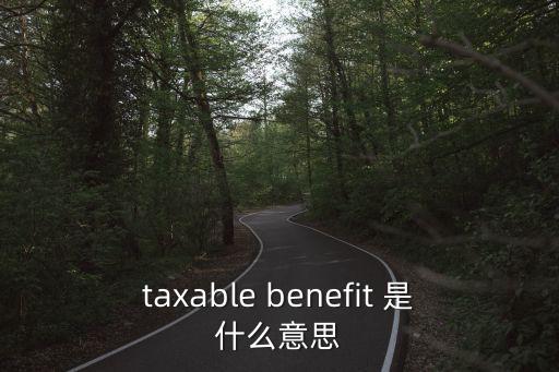taxable benefit 是什么意思