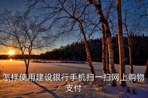 掃碼付建行是什么，怎樣使用建設(shè)銀行手機(jī)掃一掃網(wǎng)上購(gòu)物支付