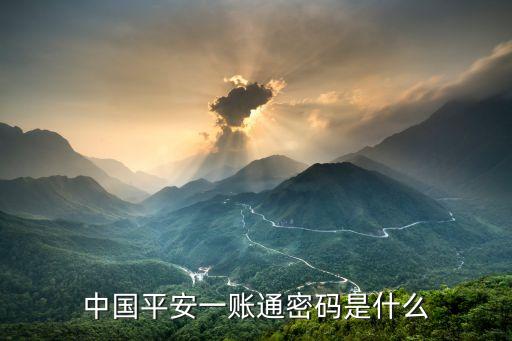中國平安一賬通密碼是什么