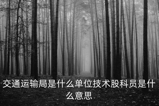 交通運輸局是什么單位技術(shù)股科員是什么意思