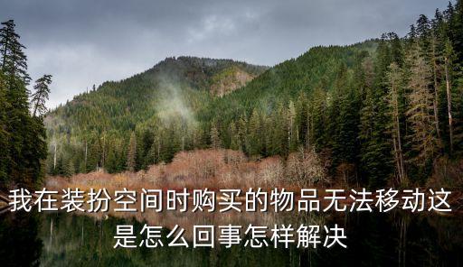 我在裝扮空間時(shí)購買的物品無法移動(dòng)這是怎么回事怎樣解決