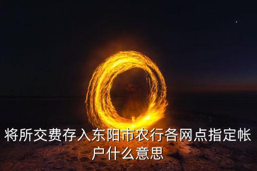 將所交費(fèi)存入東陽市農(nóng)行各網(wǎng)點(diǎn)指定帳戶什么意思