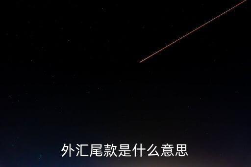 外匯尾款是什么意思