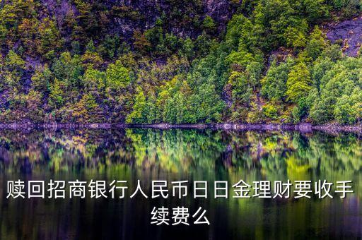 贖回招商銀行人民幣日日金理財(cái)要收手續(xù)費(fèi)么