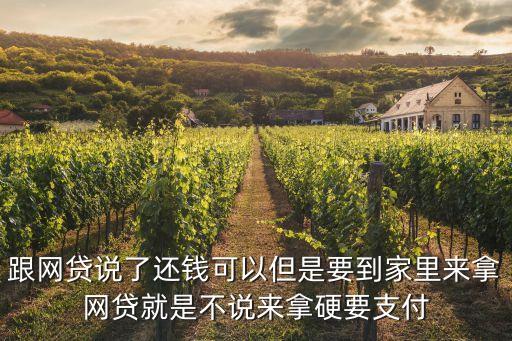 跟網(wǎng)貸說(shuō)了還錢可以但是要到家里來(lái)拿網(wǎng)貸就是不說(shuō)來(lái)拿硬要支付