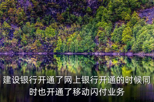 建設(shè)銀行開通了網(wǎng)上銀行開通的時候同時也開通了移動閃付業(yè)務(wù)