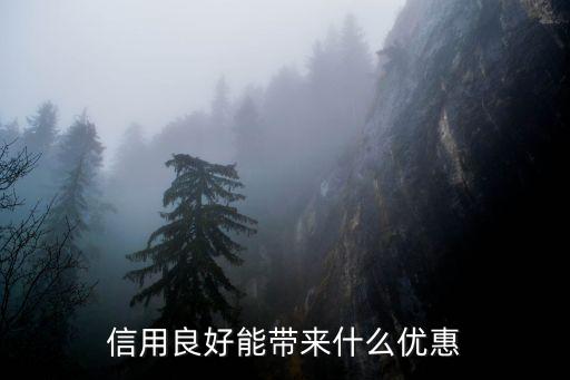 信用良好能帶來什么優(yōu)惠