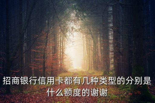 招商銀行信用卡都有幾種類型的分別是什么額度的謝謝