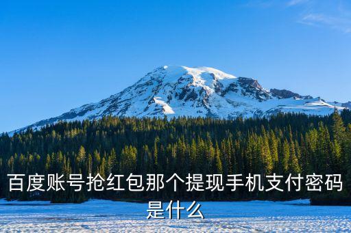 通過百度錢包支付密碼是什么情況，百度賬號搶紅包那個(gè)提現(xiàn)手機(jī)支付密碼是什么