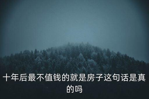 十年后最不值錢的就是房子這句話是真的嗎