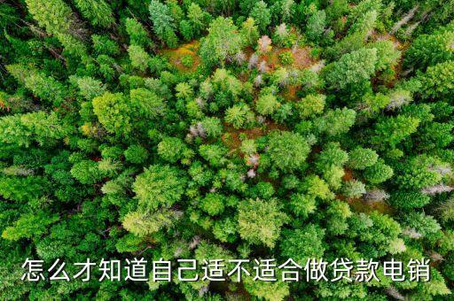 怎么才知道自己適不適合做貸款電銷