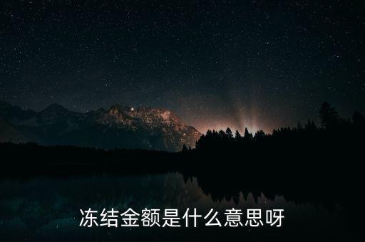 凍結(jié)金額是什么意思呀