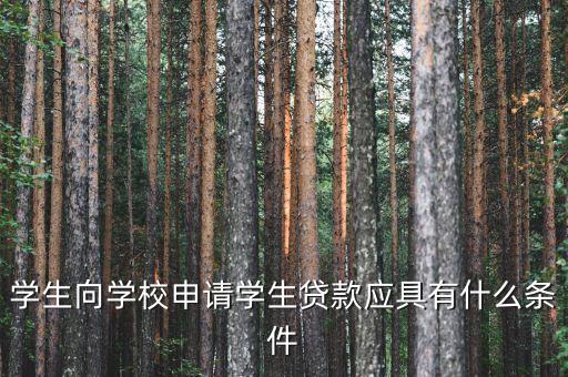 學(xué)生向?qū)W校申請(qǐng)學(xué)生貸款應(yīng)具有什么條件