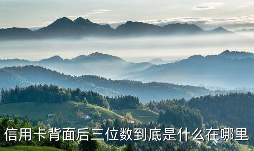 查詢信用卡后面三位數(shù)字代表什么意思啊，信用卡背面后三位是什么