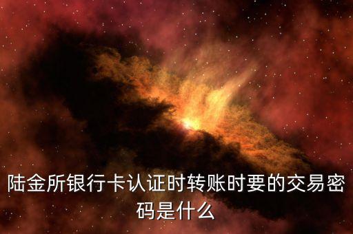 陸金所銀行卡認(rèn)證時(shí)轉(zhuǎn)賬時(shí)要的交易密碼是什么