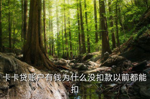 卡卡貸賬戶有錢為什么沒扣款以前都能扣