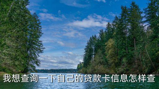 我想查詢一下自己的貸款卡信息怎樣查
