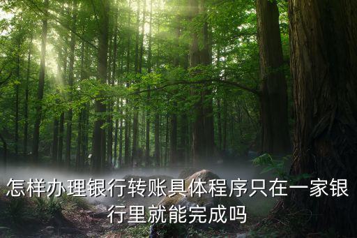 怎樣辦理銀行轉(zhuǎn)賬具體程序只在一家銀行里就能完成嗎