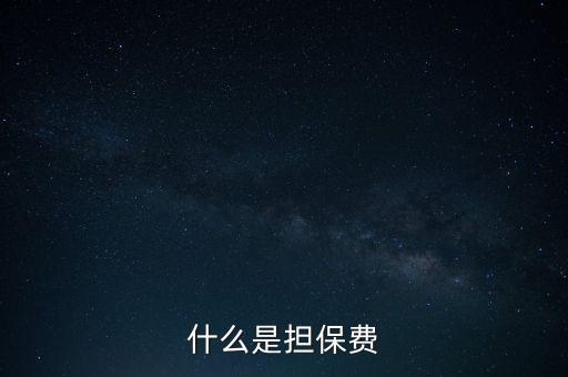 什么是擔(dān)保費(fèi)