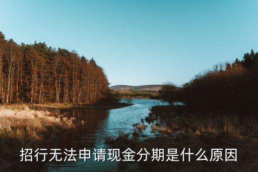 招行無法申請(qǐng)現(xiàn)金分期是什么原因
