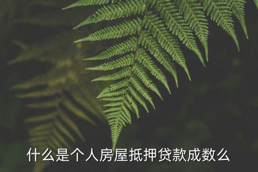 什么是個(gè)人房屋抵押貸款成數(shù)么