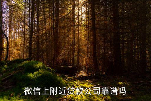 微信上附近貸款公司靠譜嗎