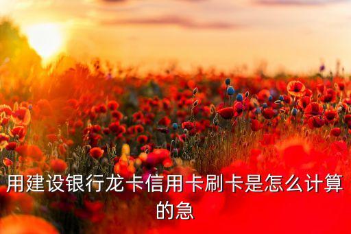 用建設(shè)銀行龍卡信用卡刷卡是怎么計(jì)算的急