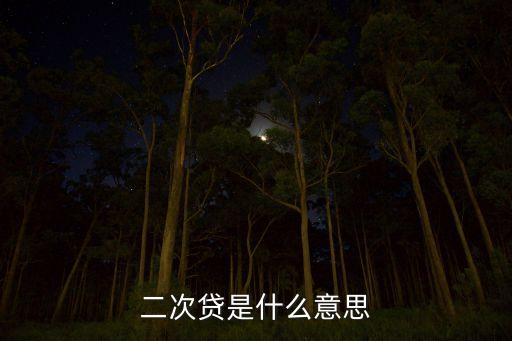 二次貸是什么意思
