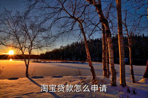 淘寶貸款怎么申請(qǐng)