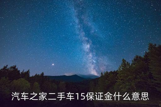 汽車之家二手車15保證金什么意思