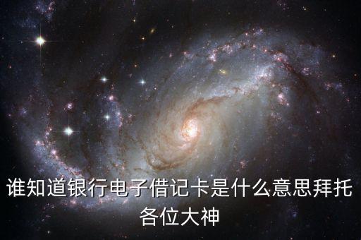 誰(shuí)知道銀行電子借記卡是什么意思拜托各位大神