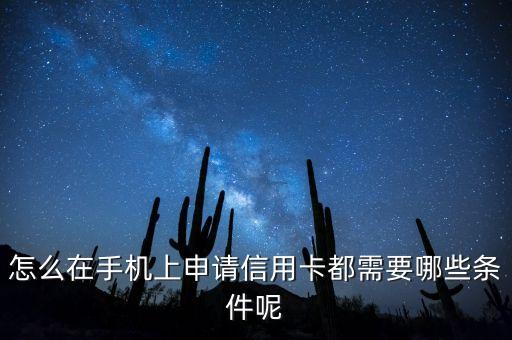怎么在手機上申請信用卡都需要哪些條件呢