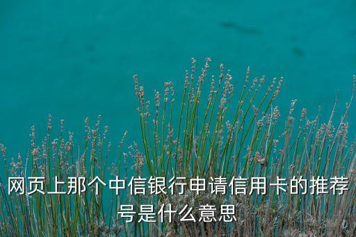 網(wǎng)頁上那個中信銀行申請信用卡的推薦號是什么意思
