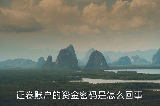 證卷賬戶的資金密碼是怎么回事