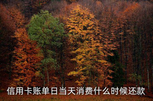 信用卡賬單日當(dāng)天消費(fèi)什么時(shí)候還款