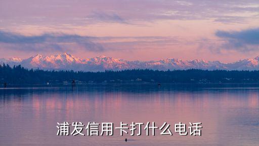 浦發(fā)信用卡打什么電話