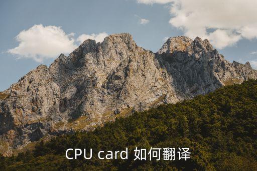 CPU card 如何翻譯