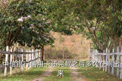 中信銀行信用卡還完款之后多久在刷出來