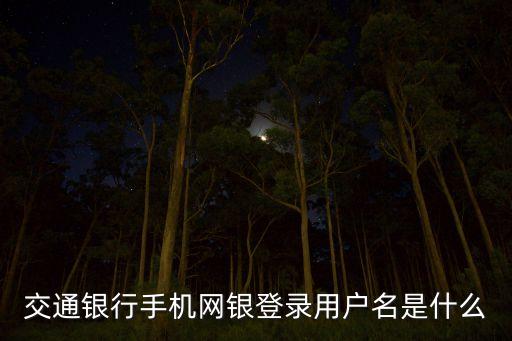 交通銀行手機(jī)網(wǎng)銀登錄用戶名是什么