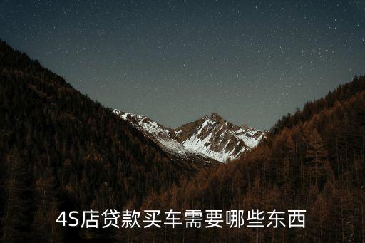 4S店貸款買車需要哪些東西