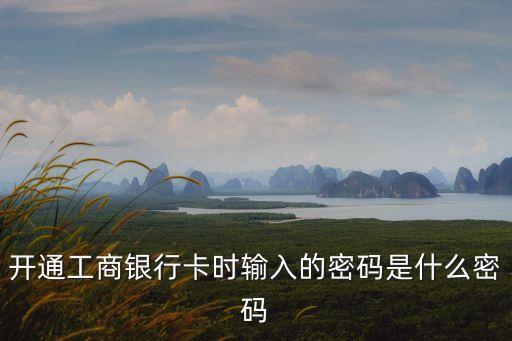 開通工商銀行卡時輸入的密碼是什么密碼
