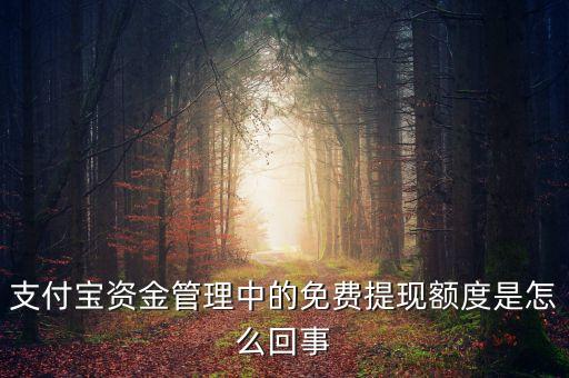 支付寶資金管理中的免費提現(xiàn)額度是怎么回事